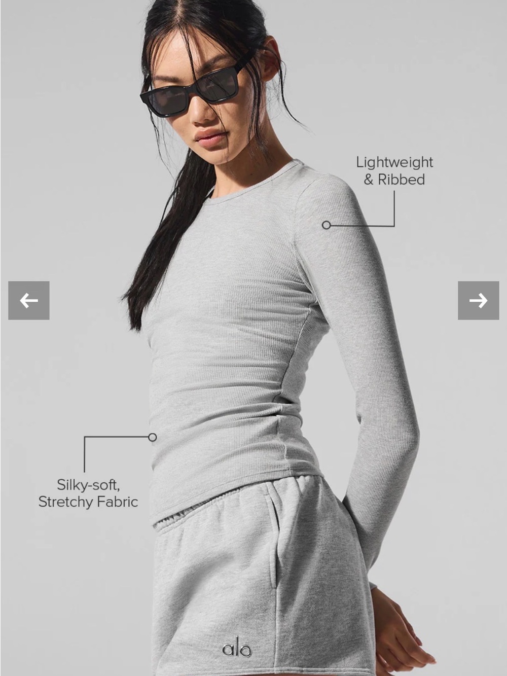 Alo Ribbed Modal Long Sleeve - Picture 5 of 6
